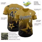 Personalized Old Gold Black-White 3D Pattern Design Gradient Style Twinkle Star Authentic Baseball Jersey Team Custom Name and Number