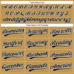 Personalized Authentic Baseball Jersey in Old Gold and Black-White Design Personalized Old Gold Black-White Authentic Baseball
