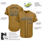 Custom Name Number Authentic Drift Baseball Jersey in Old Gold Black White Personalized Old Gold Black-White Authentic Drift