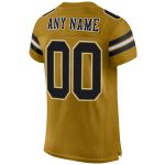 Custom Old Gold Black-White Mesh Football Jersey with Personalized Name and Number - Authentic Team Gear Personalized Old