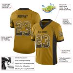 Personalized Old Gold Black-White Mesh Drift Fashion Football Jersey Team Custom Name and Number