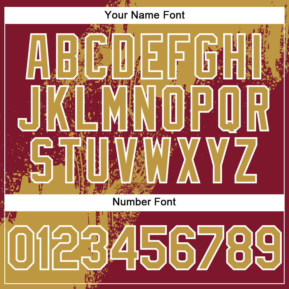 Personalized Old Gold Crimson-White 3D Pattern Abstract Brush Stroke Two-Button Unisex Softball Jersey Team Custom Name and Number Personalized Old Gold Crimson-White 3D Pattern Abstract Brush Stroke Two-Button Unisex Softball Jersey Team Custom Name and Number - Image 5