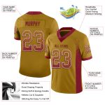 Personalized Old Gold Crimson-White Mesh Drift Fashion Football Jersey Team Custom Name and Number