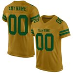 Personalized Old Gold Green Mesh Authentic Football Jersey Team Custom Name and Number