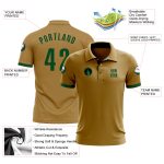 Personalized Old Gold Green Performance Golf Polo Shirt Team Custom Name and Number