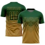 Personalized Old Gold Green Sublimation Soccer Uniform Jersey Team Custom Name and Number