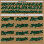 Personalized Old Gold Kelly Green-Black 3 Colors Arm Shapes Authentic Baseball Jersey Team Custom Name and Number