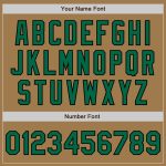 Personalized Old Gold Kelly Green-Black 3 Colors Arm Shapes Authentic Baseball Jersey Team Custom Name and Number