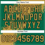 Personalized Old Gold Kelly Green-Black 3D Pattern Design Abstract Brush Stroke Authentic Baseball Jersey Team Custom Name and Number