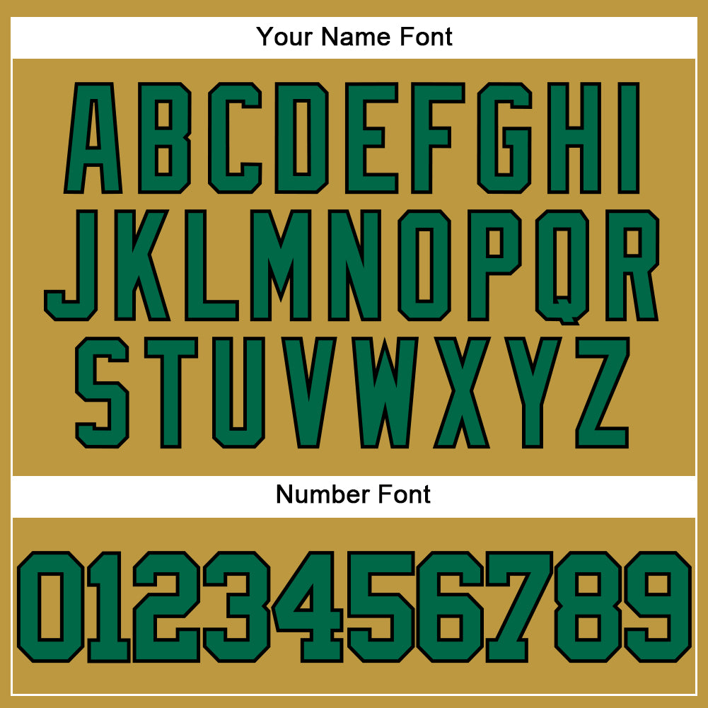 Personalized Old Gold Kelly Green-Black Authentic Baseball Jersey Team Custom Name and Number Personalized Old Gold Kelly Green-Black Authentic Baseball Jersey Team Custom Name and Number - Image 5