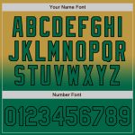 Personalized Old Gold Kelly Green-Black Bomber Full-Snap Varsity Letterman Fade Fashion Jacket Team Custom Name and Number