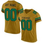 Personalized Old Gold Kelly Green-Black Mesh Authentic Football Jersey
