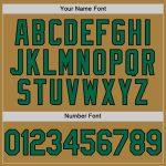 Personalized Old Gold Kelly Green-Black Performance Vapor Golf Polo Shirt Team Custom Name and Number