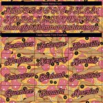 Personalized Old Gold Medium Pink-Black 3D Pattern Design Food Pizza Performance T-Shirt Team Custom Name and Number