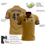 Personalized Old Gold Navy Performance Golf Polo Shirt Team Custom Name and Number