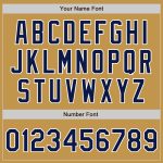 Personalized Old Gold Navy Pinstripe White Two-Button Unisex Softball Jersey Team Custom Name and Number