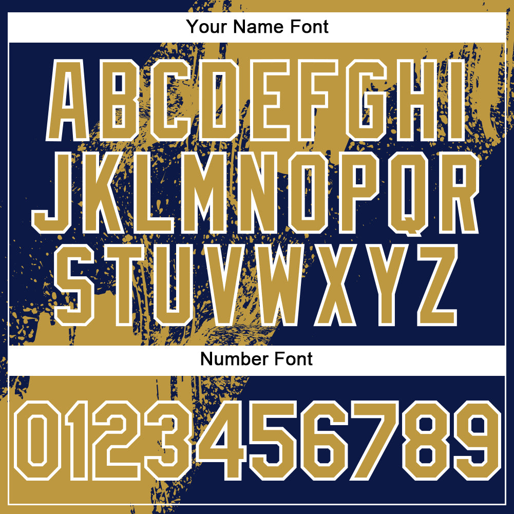 Personalized Old Gold Navy-White 3D Pattern Design Abstract Brush Stroke Authentic Baseball Jersey Team Custom Name and Number Personalized Old Gold Navy-White 3D Pattern Design Abstract Brush Stroke Authentic Baseball Jersey Team Custom Name and Number - Image 5