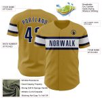 Personalized Old Gold Navy-White Authentic Baseball Jersey Team Custom Name and Number