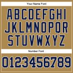 Personalized Old Gold Navy-White Long Sleeve Performance T-Shirt Team Custom Name and Number