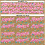 Personalized Old Gold Pink-White 3D Pattern Design Geometric Shape Authentic Baseball Jersey Team Custom Name and Number