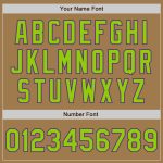 Personalized Old Gold Pinstripe Neon Green-Purple Authentic Fade Fashion Baseball Jersey Team Custom Name and Number