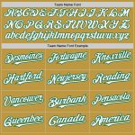 Personalized Old Gold Pinstripe White-Kelly Green Authentic Fade Fashion Baseball Jersey Team Custom Name and Number