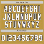 Personalized Old Gold Pinstripe White-Navy Authentic Fade Fashion Baseball Jersey Team Custom Name and Number