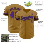 Personalized Old Gold Purple-Black Authentic Baseball Jersey