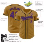 Personalized Old Gold Purple-Black Authentic Baseball Jersey Team Custom Name and Number