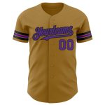Personalized Old Gold Purple-Black Authentic Baseball Jersey