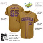 Personalized Old Gold Purple-Black Authentic Drift Fashion Baseball Jersey Team Custom Name and Number