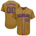 Personalized Old Gold Purple-Black Authentic Drift Fashion Baseball Jersey Team Custom Name and Number