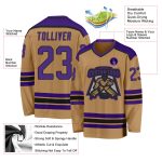 Personalized Old Gold Purple-Black Hockey Jersey