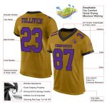 Personalized Old Gold Purple-Black Mesh Authentic Football Jersey