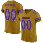 Personalized Old Gold Purple-Black Mesh Authentic Football Jersey Team Custom Name and Number