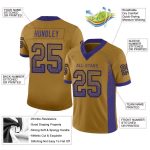 Personalized Old Gold Purple-Black Mesh Drift Fashion Football Jersey Team Custom Name and Number