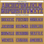 Personalized Old Gold Purple-Black Stitched Cuffed Knit Hat Team Custom Name and Number