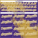 Personalized Old Gold Purple-White 3D Pattern Abstract Brush Stroke Two-Button Unisex Softball Jersey Team Custom Name and Number
