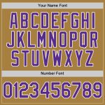 Personalized Old Gold Purple-White Performance Vapor Golf Polo Shirt Team Custom Name and Number