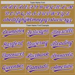 Personalized Old Gold Purple-White Performance Vapor Golf Polo Shirt Team Custom Name and Number