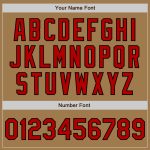 Personalized Old Gold Red-Black 3 Colors Arm Shapes Authentic Baseball Jersey Team Custom Name and Number