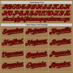 Personalized Old Gold Red-Black 3 Colors Arm Shapes Authentic Baseball Jersey Team Custom Name and Number