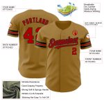 Personalized Old Gold Red-Black Authentic Baseball Jersey