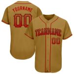 Personalized Old Gold Red-Black Authentic Drift Fashion Baseball Jersey Team Custom Name and Number