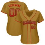 Personalized Old Gold Red-Black Authentic Drift Fashion Baseball Jersey Team Custom Name and Number