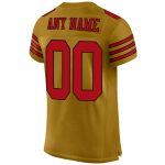 Personalized Old Gold Red-Black Mesh Authentic Football Jersey