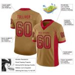 Personalized Old Gold Red-Black Mesh Drift Fashion Football Jersey Team Custom Name and Number