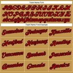Personalized Old Gold Red-Black Performance T-Shirt Team Custom Name and Number