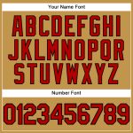 Personalized Old Gold Red-Black Performance T-Shirt Team Custom Name and Number