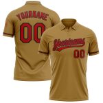 Personalized Old Gold Red-Black Performance Vapor Golf Polo Shirt Team Custom Name and Number